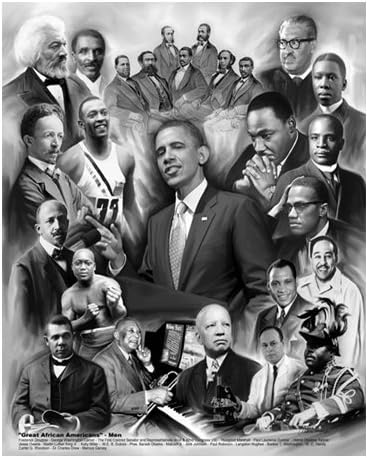 Големи мажи од Афроамериканка од Викум Григориј, Обама Кинг Малком Х Маршал