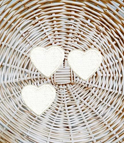 Навистина Мини Сет Бело Извезено Срце За Денот На Вљубените Апликација Железо На Шие На Амблем Облека Костим