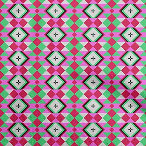еден памук Поплин Розова Ткаенина Геометриски Фустан Материјал Ткаенина За Печатење ткаенина покрај Дворот Широк 42 Инчи-7271