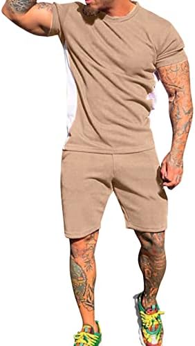 2-парчиња шорцеви летни крпеници со џебови со џебови кратки панталони ракав и поставува мажи за мажи костуми и поставува мажи кои трчаат сетови
