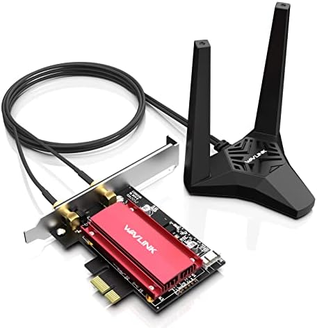 WavLink WiFi 6E AX3000 PCIE WiFi картичка за десктоп компјутер, до 3000Mbps со 6GHz, 802.11AX три-бенд безжичен адаптер со Bluetooth