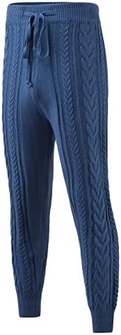 Плетени тенок панталони за мажи, 2022 година пролетно волнено плетено плетено дебело топло панталони со топло панталони обични панталони
