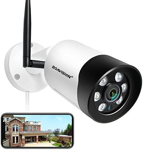 Безбедносна камера на отворено Boavision, WiFi Home Security Bullet IP Camera HD 1080P 2 WATE Разговарајте со откривањето на движењето во центарот