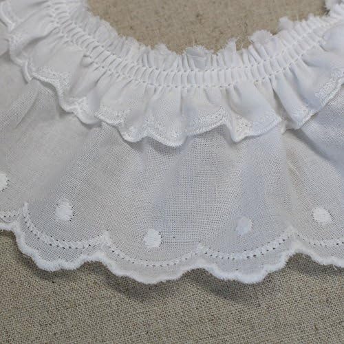 1Yard Broderie Anglaise собра памучна чипка за очила за очила 7,5 см yh1352a