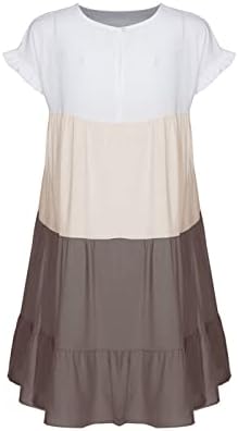 Фрагарни фустани за жени плус големина, женски летен моден случај на летни печати секси фустани со кратки ракави