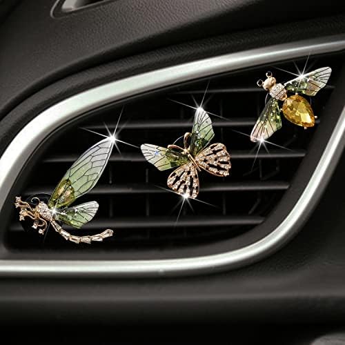 Клип за вентилатор за воздух за автомобили, 3 парчиња пчела пеперутка змеј со змејови, освежувачи на воздухот вентили за вентили