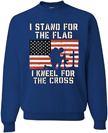 Јас се залагам за знамето, клекнам за крстот џемпер патриотски