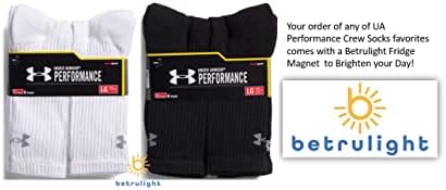 Bettrulight-Чорапи на екипаж за мажи утешија со високо-влијание под оклоп UA перформанси екипаж чорапи со големина 9-12,5, бело големо