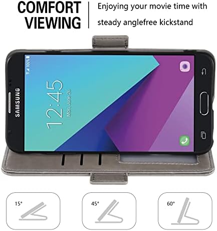 Компатибилен Со Samsung Galaxy J7 Prime 2017 J 7 Skyprovky Pro J7V V S727VL Паричник Случај И Калено Стакло Заштитник На Екранот Флип Картичка Капакот На Мобилниот Телефон За Glaxay Halo 7J Perx J7prime
