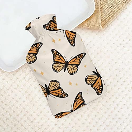 Монарх пеперутки шише со топла вода со мека покривка 1L голема класична потопла торба за нозе на рамо на вратот на вратот