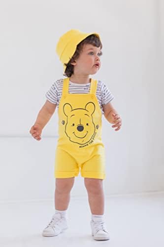 Дизни Тигер Вини Пу Беј Бебе Француски Тери Кратки комбинезони маица и капаче од 3 парчиња облека поставени новороденчиња на