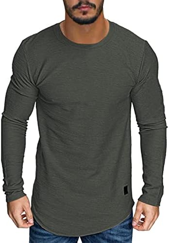 Машка маичка со долги ракави на Nyybw, обична маица за бејзбол во бејзбол, активни спортови пуловер маички блузи