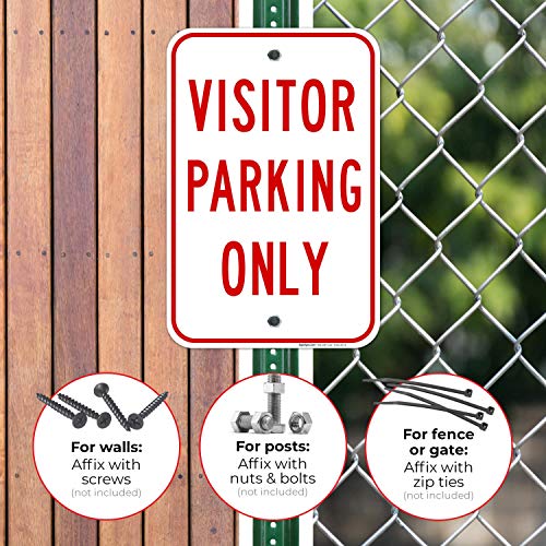 Само знак за паркирање на посетители, 12х18 инчи, без 'рѓа .063 алуминиум, отпорен на блед, направен во САД од Сиго знаци