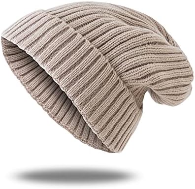 Zando Slouchy Stripted Beanie за жени топла зимска капа за мажи унисекс манжетно плетено капаче капаче пријатно меко гравче