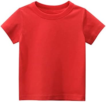 Деца деца Деца девојчиња Момци за кратки ракави Основни маички Обични летни маички врвови со цврста боја високи врвови момчиња со големина
