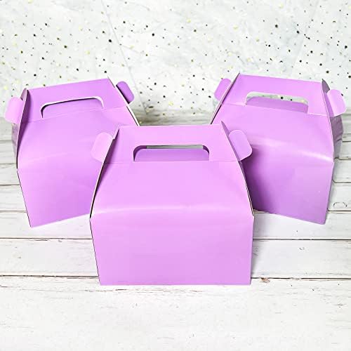 УШТЕ еден 25-Пакет Фронтон Бонбони Пурпурна Третираат Кутии, Мали Добрите Подарок Кутии За Свадба И Роденден Фаворизира Кутија