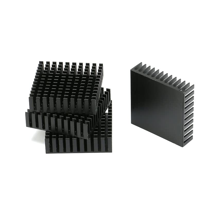 Jessinie 6pcs 40x40x11mm Heatsink црна сноп 130 сечила ефикасна дисипација на топлина топлина, лесна тежина за ладење 3D печатач за развој