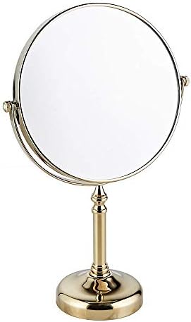 Специјално огледало на KMMK за шминка, 8 инчи двострани стои за шминка огледала 1x зголемување хотел бања 360 ротирачки професионални