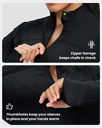 Gymенски Виножито женски патент на тренингот jakcets лесен тенок тенок вклопување во трчање атлетски јакни со дупки со палецот