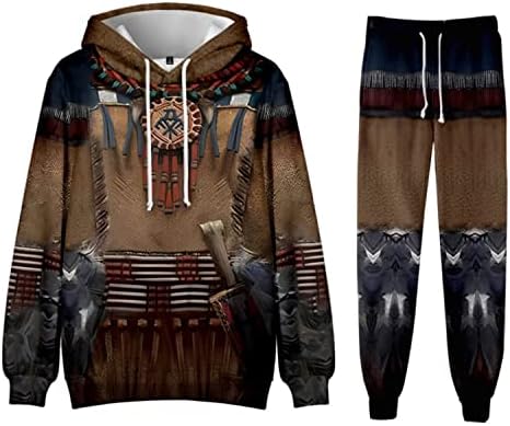Сијаома домородни Американци со качулки со качулка со дуксери за облека за џемпери облека за мажи жени