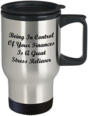 Буџет аналитичар за кафе за кафе Најдобро смешно уникатен финансиски сметководител чаша чаша совршена идеја за мажи жени одличен стрес -олеснувач