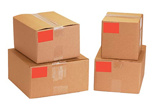 Кутии за брза лента логика® етикети со правоаголник, 4 x 4, флуоресцентно розово