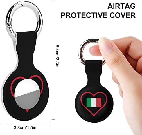 Го Сакам италијанското Црвено Срце Печатено Силиконско Куќиште За Воздушни Ознаки Со Заштитен Капак За Приврзоци Држач За Додатоци