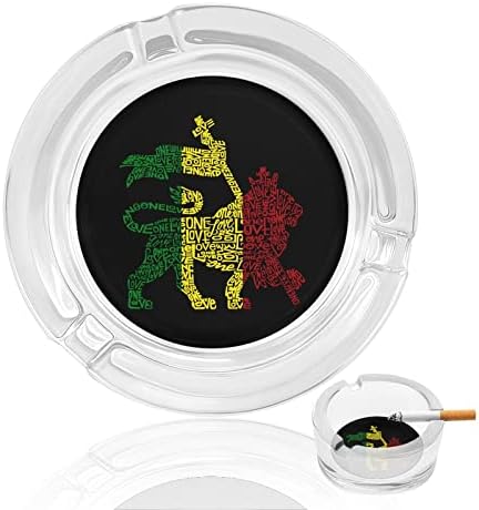 Раста лав - Една loveубовна стакло од пепелски кружни цигари за држач за таблички за пепел за украси за внатрешни работи