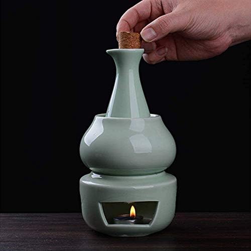 Јапонски рачно изработено поставете 7 парчиња со потопол тенџере и шпорет на свеќи, за ладно/топло/shochu/чај, најдобар подарок за