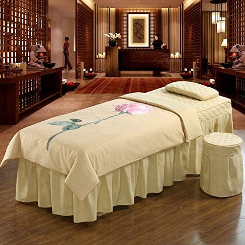 Печатење сетови за масажа за масажа, цврста боја за кревет за убавина, задебелен полиестер салон за масажа поставени чаршафи-A 80x190cm