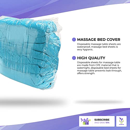 АМЗ Медицински снабдување за масажа за масажа за масажа Сина 82,6 x 35,4 x 7,8 , пакет од 10 листови за креветчиња за маса за