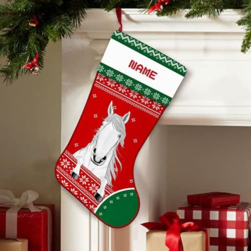 Персонализирани божиќни чорапи на коњи, персонализирано порибување на фарми, подарок за loversубители на коњи, lубители на коњи