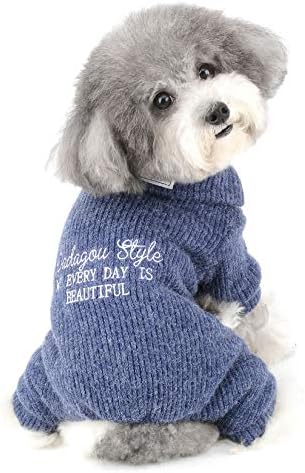 Зунеа мало кучиња џемпер скокање кученце зимско топло палто руно наредени комбинезони скокач облека мека дебела плетена пижами
