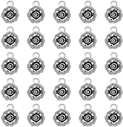60 парчиња Антички Сребрен Цвет Монистра Од Приврзок Од Сончоглед Шарм Нараквица Самостојно Изработка На Накит 17, 5ммх13, 5мм