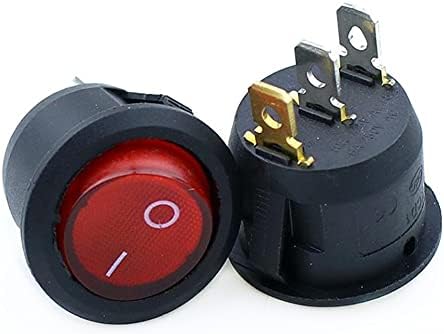INANIR KCD1 Тркалезна Црвена, Жолта И Сино Зелена 3Pin Spdt Вклучување/Исклучување Рокер Прекинувач ЗА Напојување AC 125V/10A 250V/6A Со