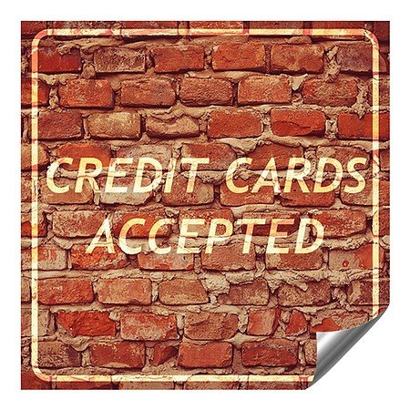 CGSignLab | Прифатени кредитни картички-Ghost ared brick тешки индустриски самолепливи алуминиумски wallидови decal | 36 x36