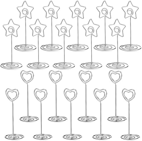 Броеви за свадбени табели со Кисангел 20 држачи за броеви на табела со табела во форма и жица во облик на starвездички држачи на табели за