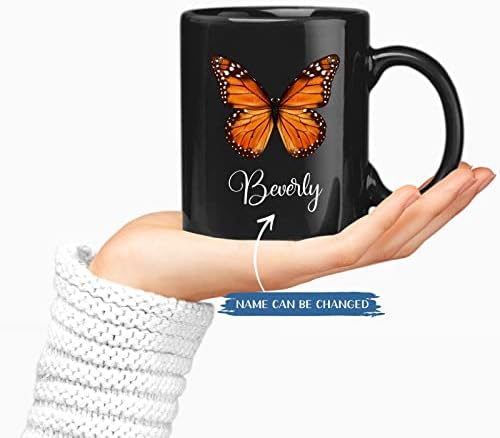 Персонализирана кригла од пеперутка со име, сопствени lубители на пеперутки подароци, чаша за кафе од пеперутка, подароци за пеперутка