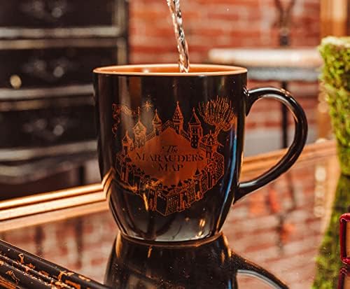 Сребрена Бафало Хари Потер Мапа на Мараудер 18-унца керамичка кригла од светот на волшебството | Голема чаша за кафе за еспресо, чај