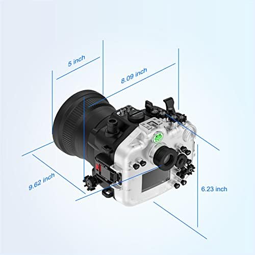 Морски жаби водоотпорна камера куќиште компатибилно со Sony A7M4 28-70mm IPX8 40M/130FT Максимална длабочина за нуркање подводна камера за
