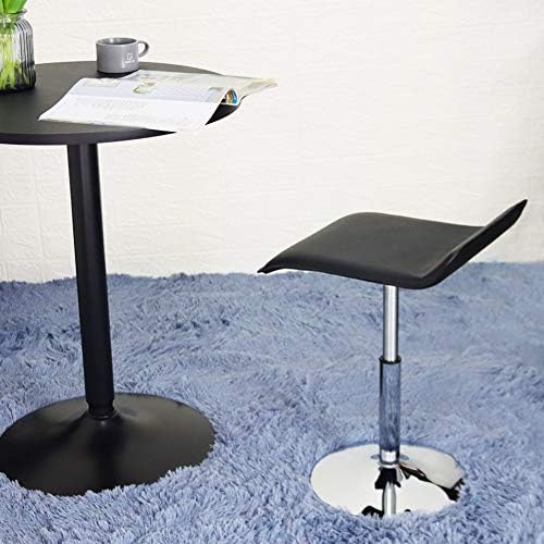 Furwoo краток квадрат ПУ кожен канцеларија столче вртење на столче столче, прилагодлива мини контра столче спа салон столче мала