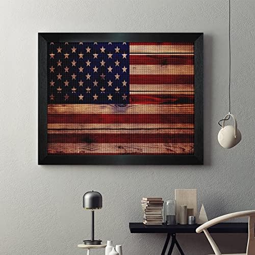 Знаме на дрво текстура во САД Дијамант за сликарство за сликање на слика 5D DIY целосна вежба Rhinestone Arts Wallид декор за возрасни Блеквуд 50 * 40см