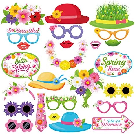 25 парчиња пролетна тема со фотографии со фото штанд пролетни обрасци Декорации за забави Партија за забава за пролетни сончогледи