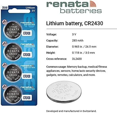 Рената Батерии 2 Х ЦР2430 3 Волти 24,5 х 3,0 мм Литиумска Батерија УСД 4 450