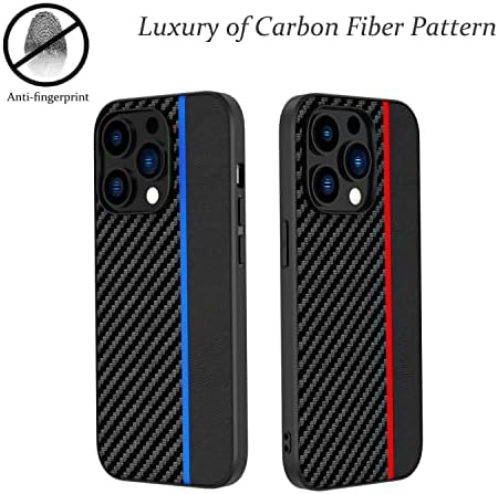 Случај За мобилен Телефон Ftonglogy за iPhone 14 Pro Max, Класичен Дизајн Со Тенки Јаглеродни Влакна Мека Хибридна Заштитна Обвивка