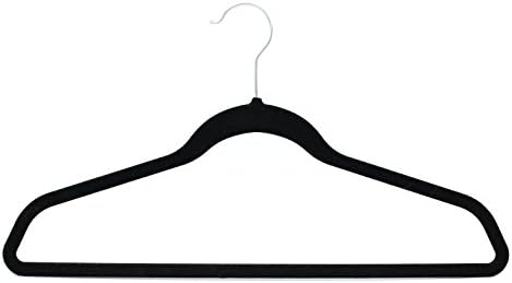Hizho Velvet Suit Hangers, 50 пакувања, не лизгање, ултра тенки, капацитет од 10 фунти, кука за вртење на хром од 360 степени, одлична за костуми,