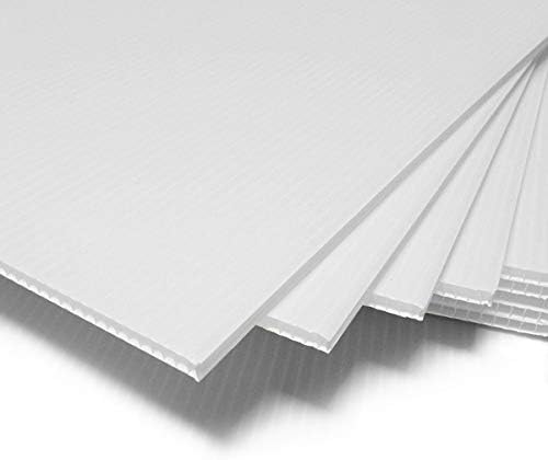 Брановиден пластичен лист за употреба во затворен и отворен простор - 4 мм дебела постери, 24х36 инчи - пакет од 2 бели пластични плочи