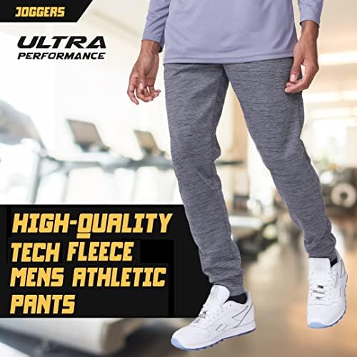 Ultra Performance 3 Pack Mens Mens Joggers Mentic Athertic Sweatpants со џебови за мажи, мали - 5x