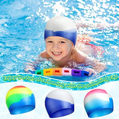 3 парчиња пливање капа деца водоотпорни силиконски капачиња за пливање за девојчиња момчиња на возраст од 2-10 базени за пливање за деца за деца деца