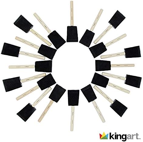 Kingart 1 Пакет за вредност на четка за пена - сет од 25, црно